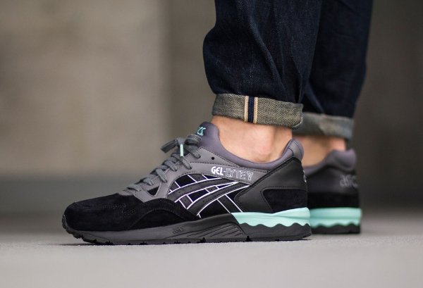 basket Asics Gel Lyte V Suede Casual Lux Black Turquoise pas cher (4)