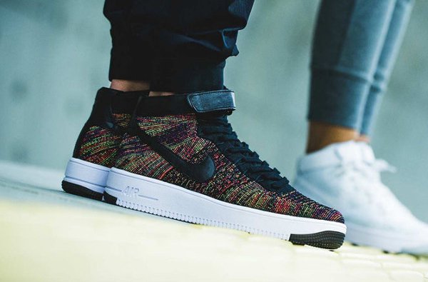 basket Nike Air Force 1 Mid Ultra Flyknit Multicolor Bright Crimson pas cher