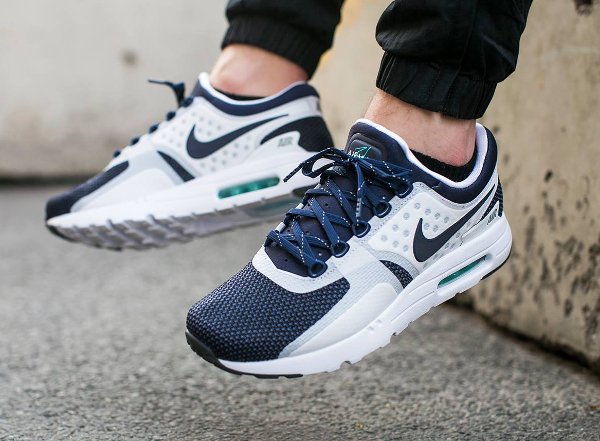 basket Nike Air Max Zero White Midnight Navy QS pas cher (4)