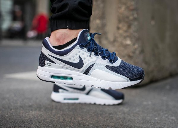 basket Nike Air Max Zero White Midnight Navy QS pas cher (5)