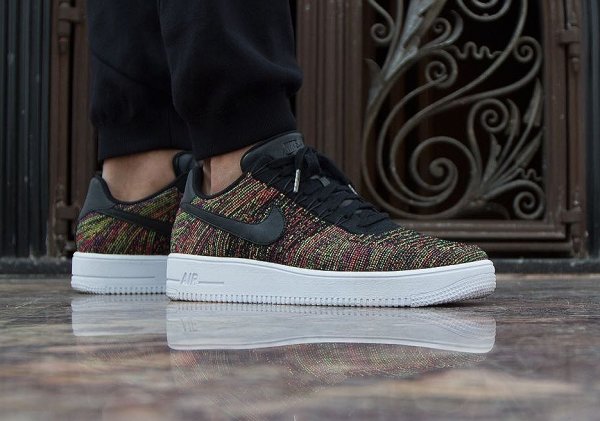 basket NikeLab Air Force 1 Low Ultra Flyknit Multicolor Bright Crimson pas cher (3)