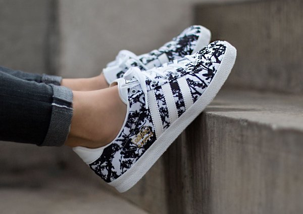 Adidas Gazelle OG W Print floral Black White (4)