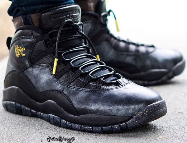 Basket Air Jordan 10 Retro New York Black Grey Gold (City Pack 2016) (1)