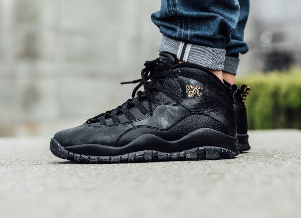 Basket Air Jordan 10 Retro New York Black Grey Gold (City Pack 2016) (3)