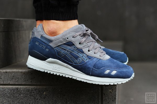 Chaussure Asics Gel Lyte III en daim bleu nuit (1)