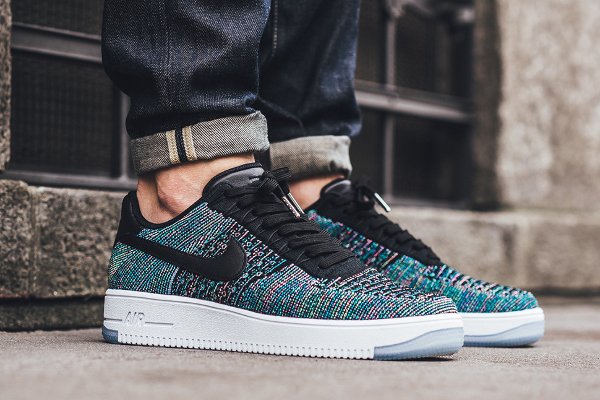 Chaussure Nike Air Force 1 Flyknit Low Blue Lagoon (4)