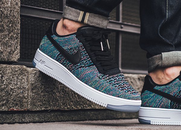 Chaussure Nike Air Force 1 Flyknit Low Blue Lagoon (5)