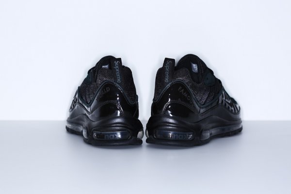 Chaussure Supreme x Nike Air Max 98 Black Black-Black (5)