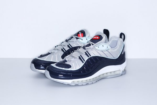 Chaussure Supreme x Nike Air Max 98 ( Obsidian Obsidian-Reflect Silver-White) (1)