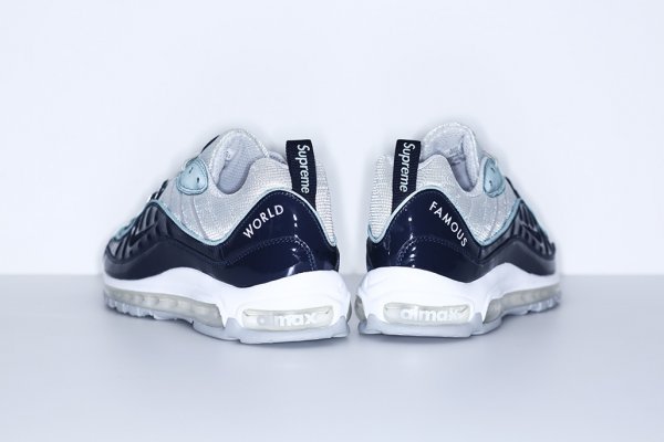 Chaussure Supreme x Nike Air Max 98 ( Obsidian Obsidian-Reflect Silver-White) (2)