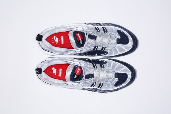 Chaussure Supreme x Nike Air Max 98 ( Obsidian Obsidian-Reflect Silver-White) (3)