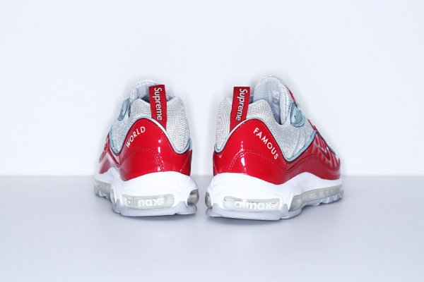 Chaussure Supreme x Nike Air Max 98 Red Reflect Silver-White Varsity Red (3)