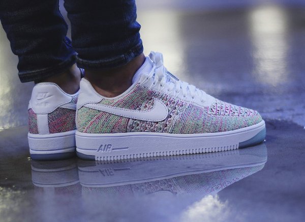 basket Nike Air Force 1 Flyknit Low Multicolor Radiant Emerald pas cher (3)