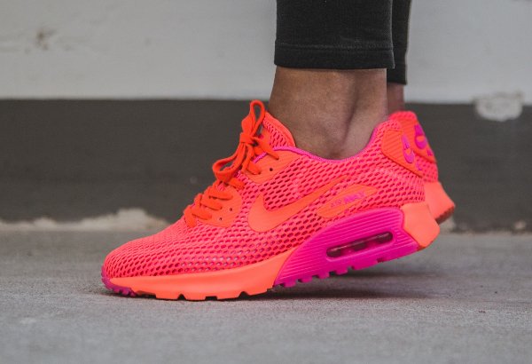 chaussure Nike Wmns Air Max 90 Ultra Breathe Total Crimson (3)