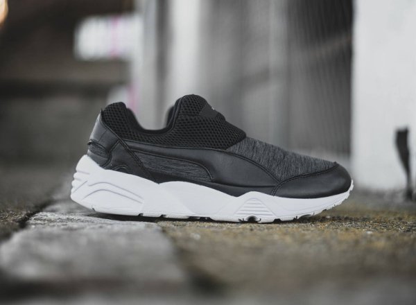 chaussure Stampd x Puma Trinomic Sock sans disc grise et noire (4)