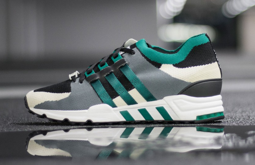 Adidas Equipment Running Support 93 PK (Core Black Sub Green Vintage White) (1)
