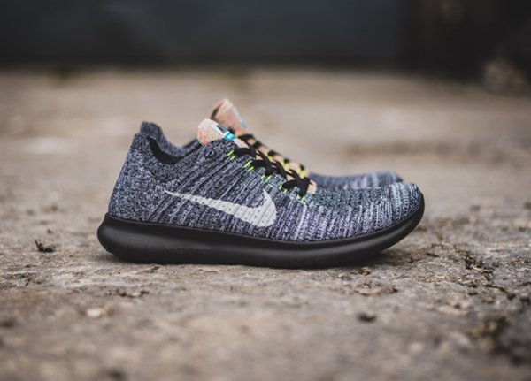 Basket Nike Free RN Flyknit Oreo Multicolor (2)