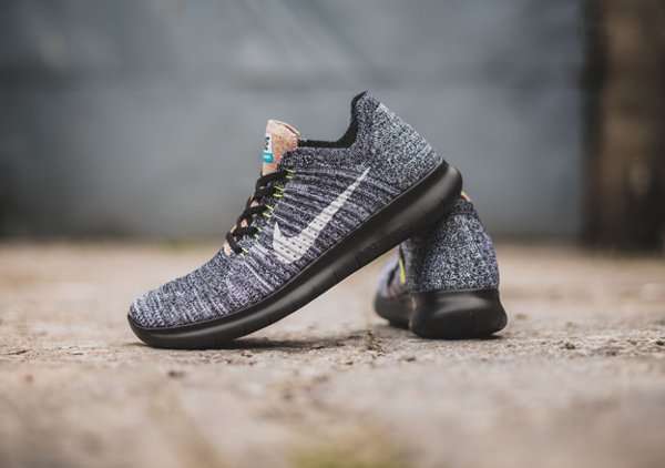 Basket Nike Free RN Flyknit Oreo Multicolor (3)