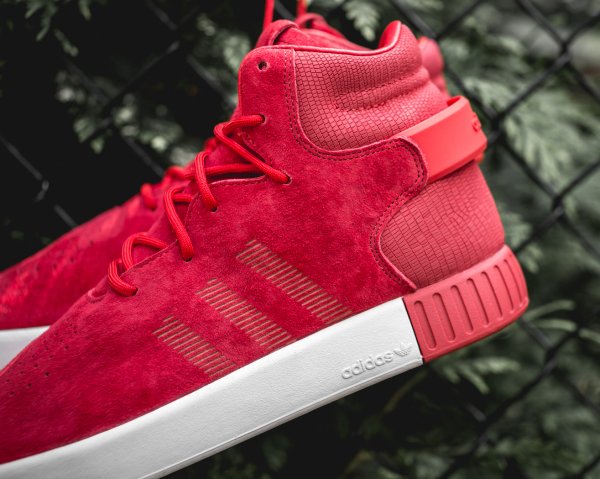 Chaussure Adidas Originals Tubular Invader Suede Red rouge (2)