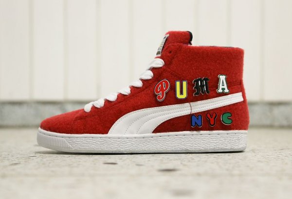 Chaussure Dee & Ricky x Puma Basket Mid Ribbon Red (rouge) (1)