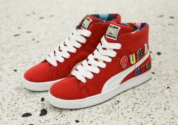 Chaussure Dee & Ricky x Puma Basket Mid Ribbon Red (rouge) (2)
