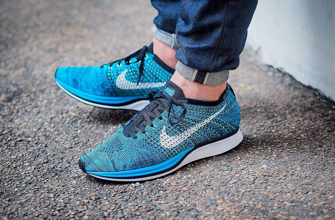 nike flyknit racer blue cactus