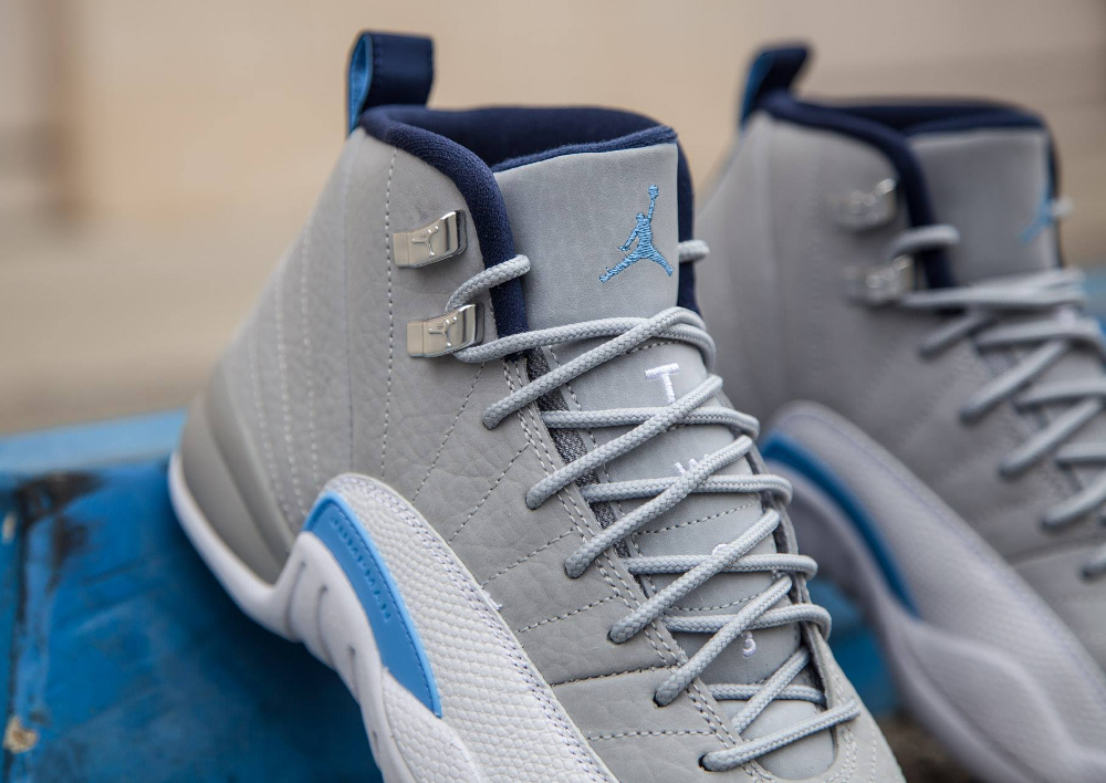 grey university blue 12s