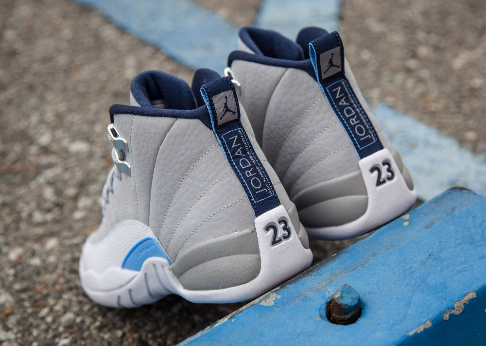 grey university blue 12s