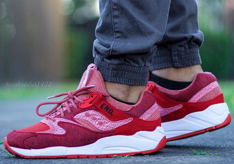 End Clothing x Saucony Grid 9000 Red Noise - @sneakaddict1428