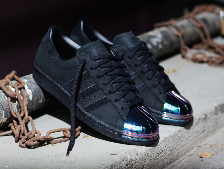 Adidas Superstar 80's W Black Suede 'Iridescent Metal Toe'