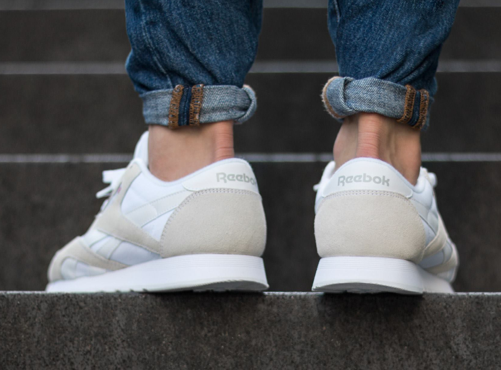 reebok classic nylon blanche homme