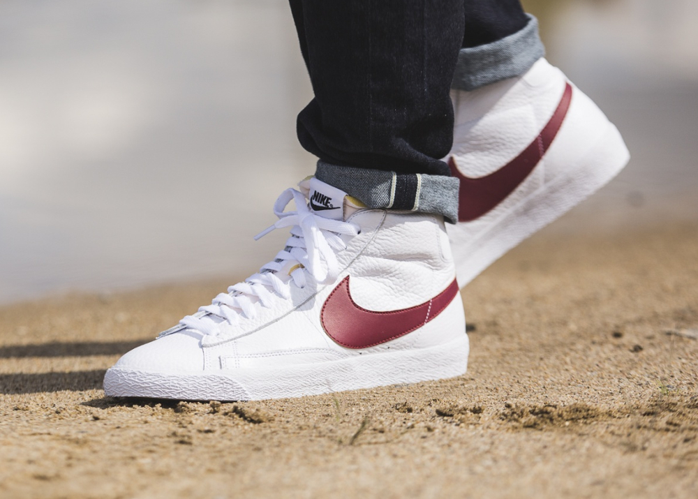 nike blazer mid white and red