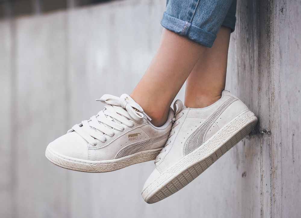 puma suede carreaux beige