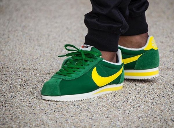 nike cortez green orange