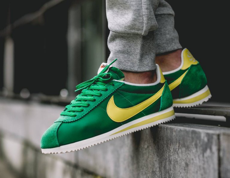 nike cortez nylon verte