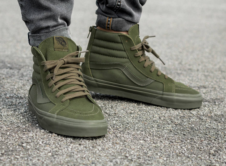 vans sk8 hi reissue zip ivy green