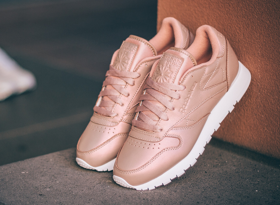 reebok classic leather rose gold pearlised