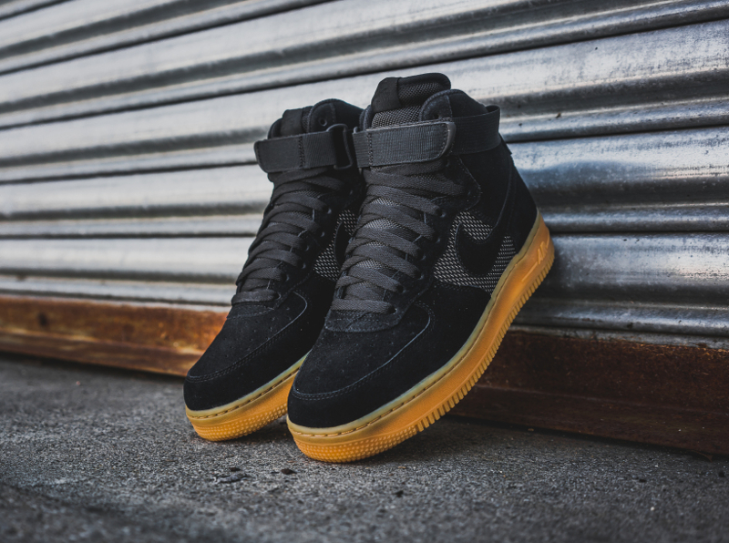 air force 1 black gum high