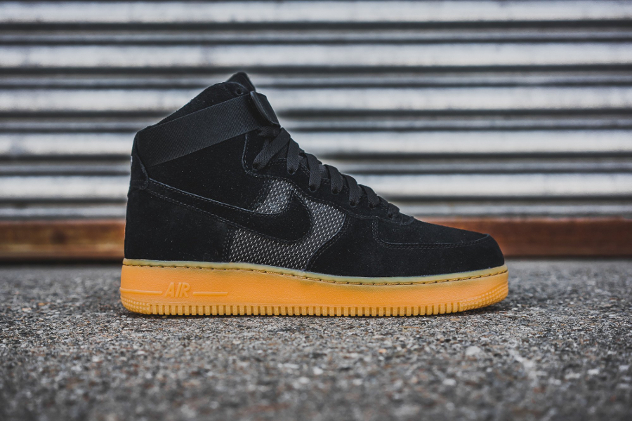 air force 1 black gum high