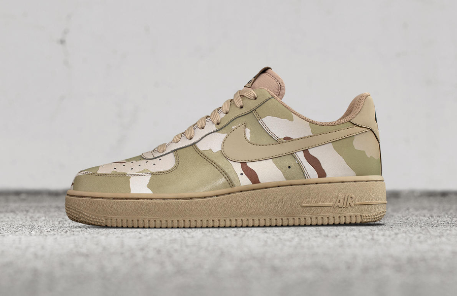 Nike Air Force 1 '07 LV8 Reflective Desert Camo Shoes - Size 11.5 - 204 Sand / Sand-Black