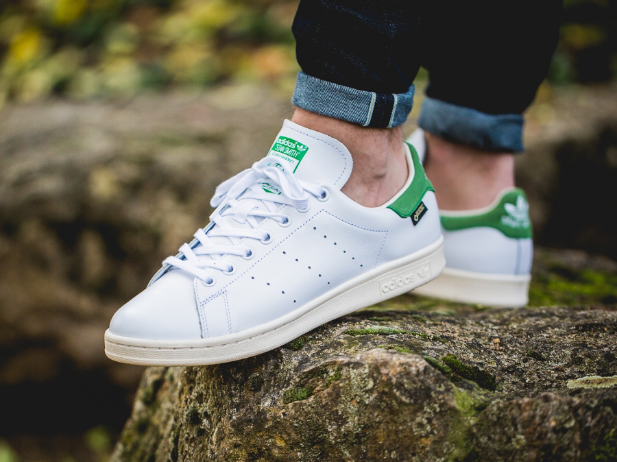 Chaussure Adidas Stan Smith impermeable blanche et verte