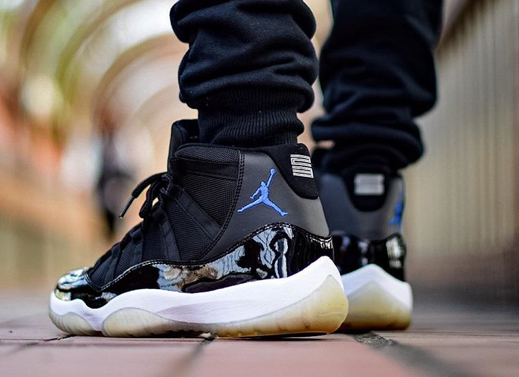 space jam 11s on feet