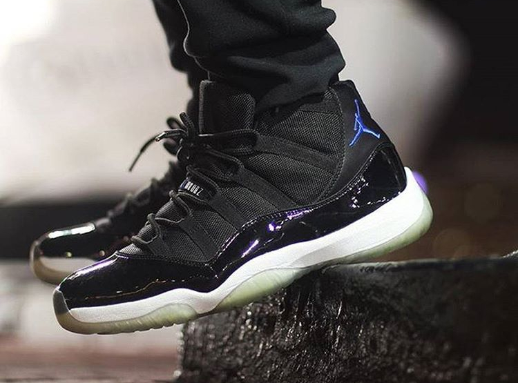 space jam 11s on feet