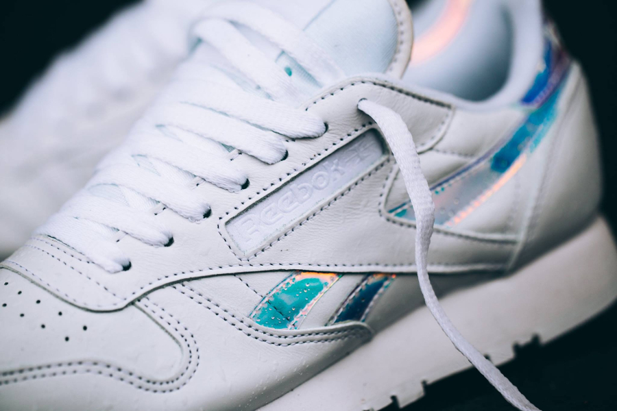 reebok classic white iridescent