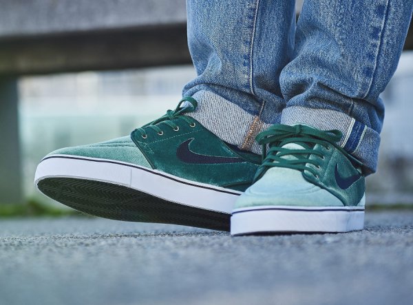 avis basket Nike SB Stefan Janoski Premium Green Velvet velours vert 2 600x443