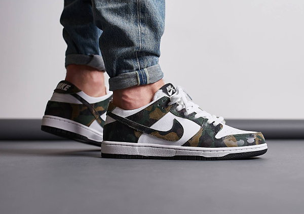 nike sb dunk low pro camo green 