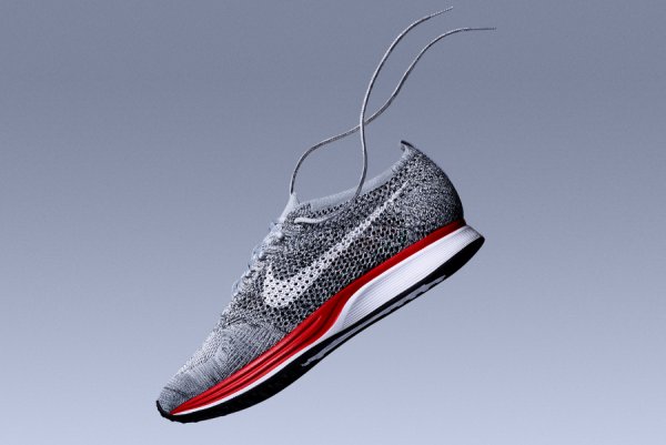 Basket Nike Flyknit Racer No Parking Wolf Grey Red (1)