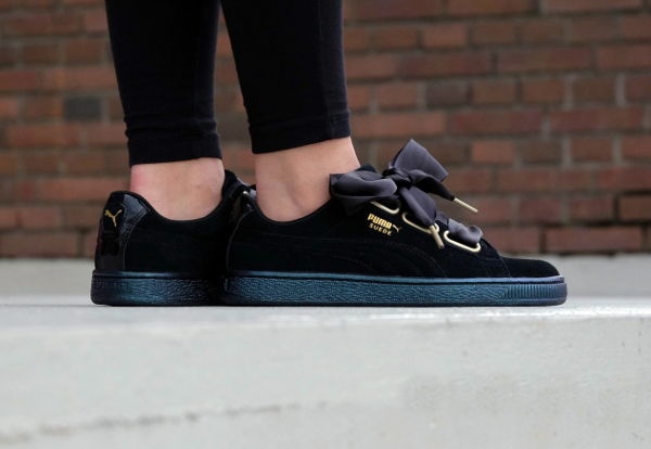 puma suede heart satin noir