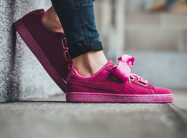 puma suede heart satin rouge