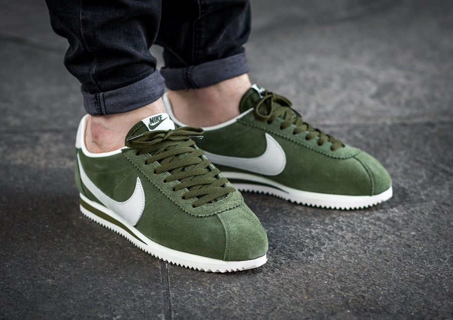 nike cortez leather green